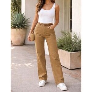 Levis Middy Straight Jeans Womens 29x30 Tan Khaki Mid Rise A4690-2371 NWT